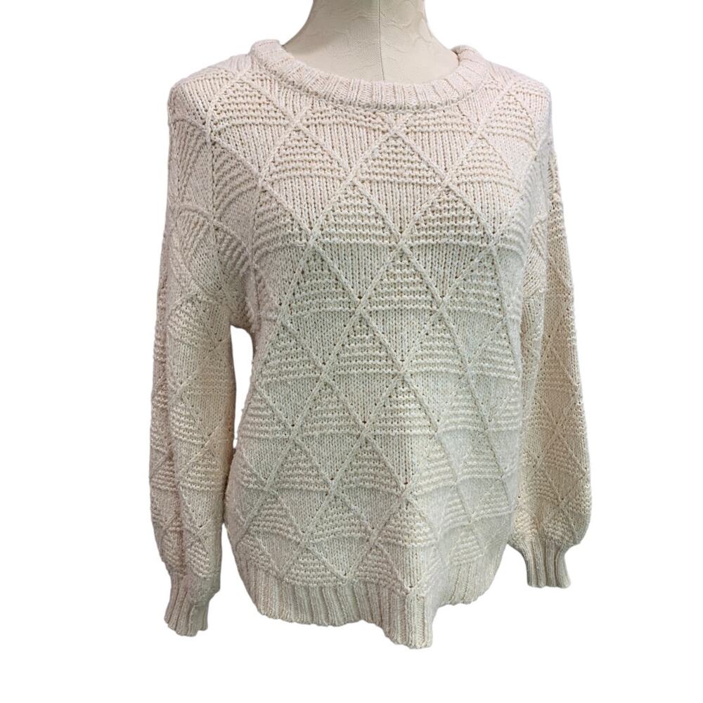 XS American Eagle Womens Ivory‎ Diamond Woven Sweater